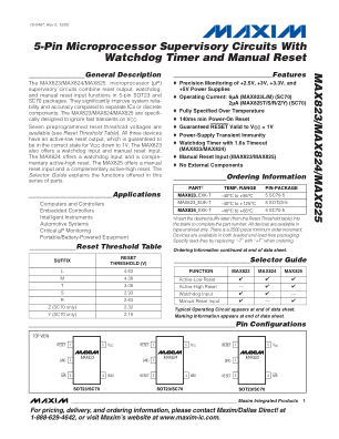 MAX823-MAX825Z datasheet cover page