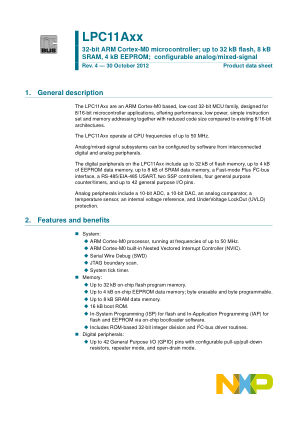 LPC11AXX datasheet cover page