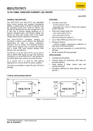 IS32LT3170-STLA3-TR datasheet cover page