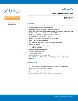 ATSHA204A-STUCZ-T 数据手册首页