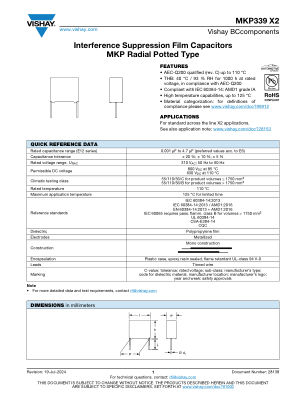 MKP339X2 datasheet cover page