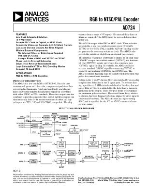 AD724 数据手册首页