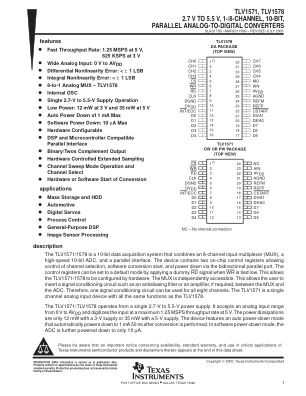 TLV1578 datasheet cover page
