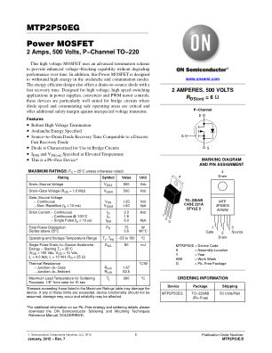 MTP2P50E datasheet cover page