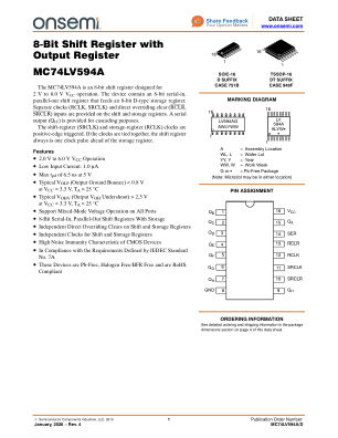 MC74LV594A 数据手册首页