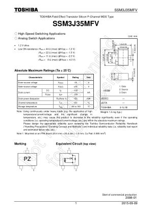SSM3J35MFV 数据手册首页