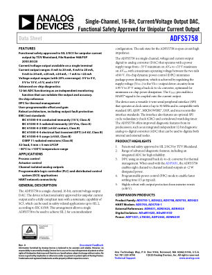 ADFS5758 datasheet cover page