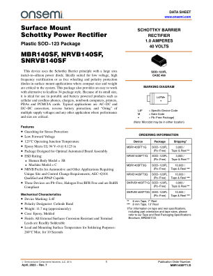 MBR140SFT1 datasheet cover page