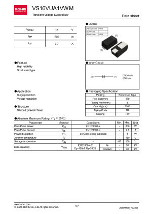 VS16VUA1VWMTR 数据手册首页