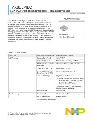 IMX8ULPIEC 数据手册首页