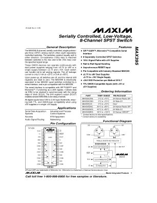 MAX395 数据手册首页