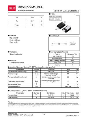 RB588VYM100FH 数据手册首页