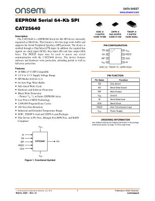 CAT25640 数据手册首页