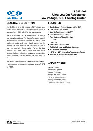SGM3003 datasheet cover page