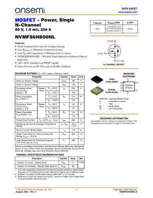 NVMFS6H800NL 数据手册首页