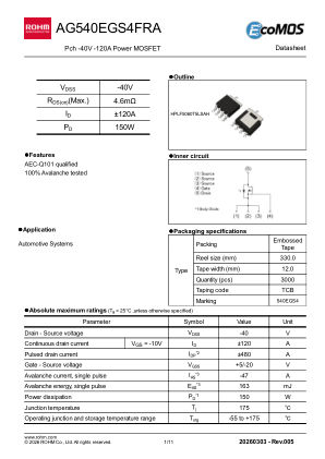 AG540EGS4FRA datasheet cover page