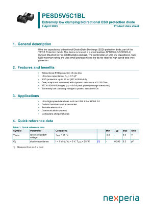 PESD5V5C1BLYL datasheet cover page