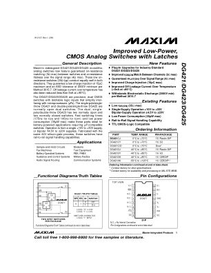 DG421-DG425 datasheet cover page