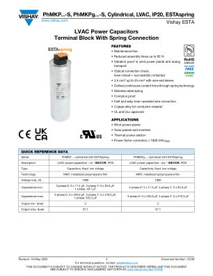 PHMKPS-CYLINDRICAL-ESTASPRING-IP20 数据手册首页