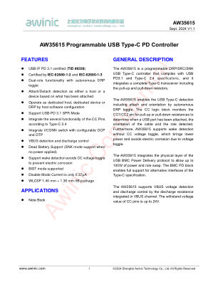 AW35615AHCSR datasheet cover page