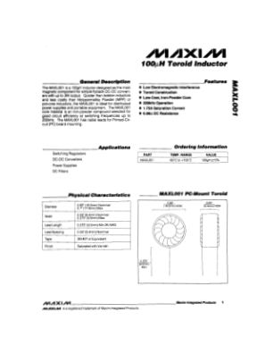 MAXL001 datasheet cover page