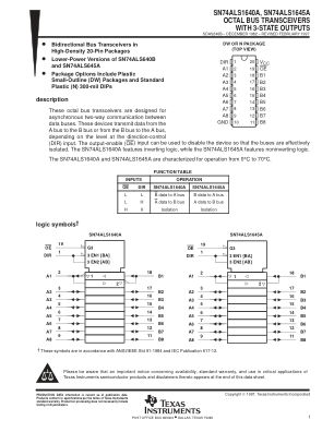 SN74ALS1645A 数据手册首页