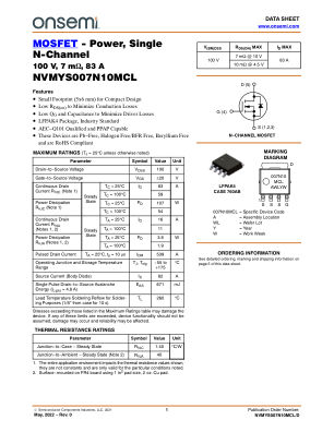 NVMYS007N10MCL 数据手册首页