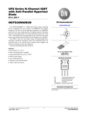 HGTG30N60B3D datasheet cover page