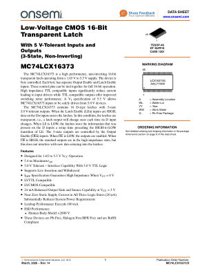 MC74LCX16373 数据手册首页