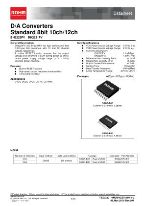 BH2221FV 数据手册首页