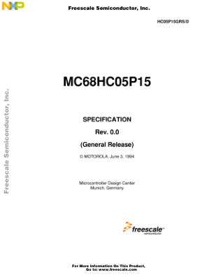 HC05P15GRS datasheet cover page