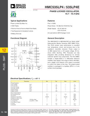 HMC535 datasheet cover page