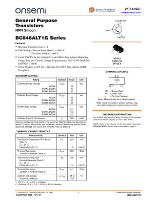 BC846ALT1 数据手册首页