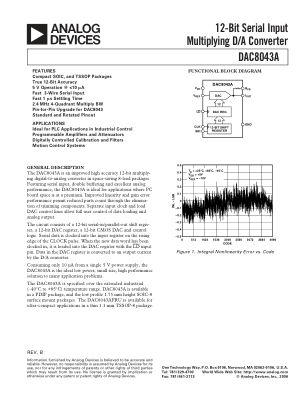 DAC8043A datasheet cover page