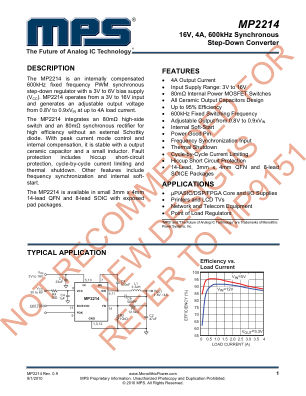 MP2214 datasheet cover page