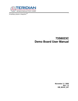 73S8023C-DB 数据手册首页