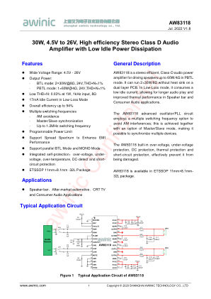 AW83118 datasheet cover page