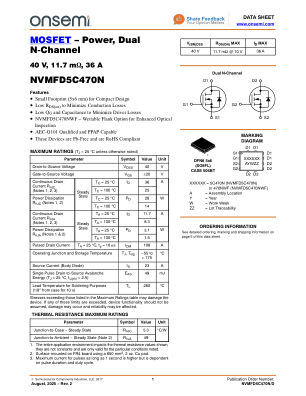 NVMFD5C470N datasheet cover page