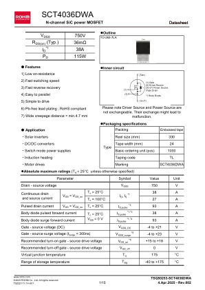 SCT4036DWA datasheet cover page