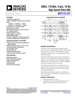 ADV7123-EP datasheet cover page