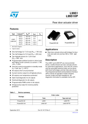 L9951 datasheet cover page