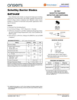 BAT54AWT1 数据手册首页