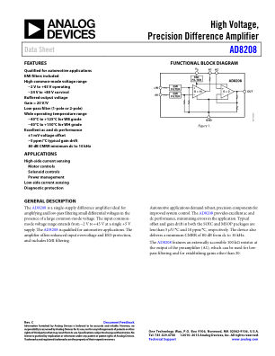 AD8208 datasheet cover page