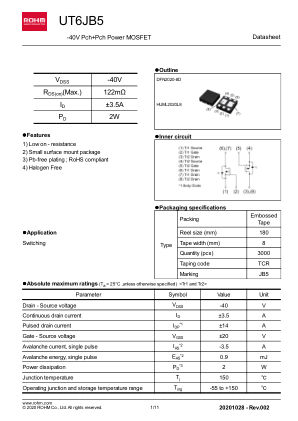 UT6JB5 datasheet cover page