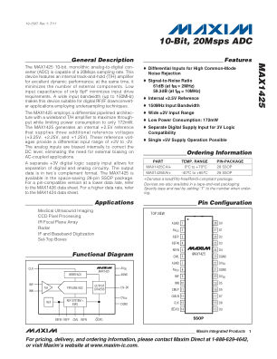 MAX1425 datasheet cover page