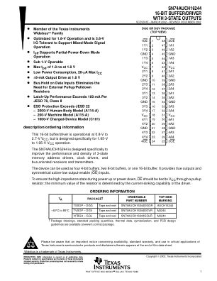 SN74AUCH16244 datasheet cover page