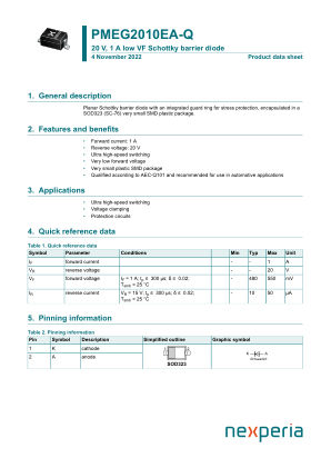 PMEG2010EA-QX datasheet cover page