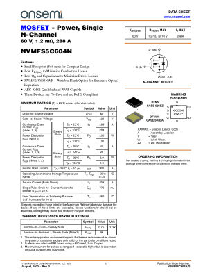 NVMFS5C604N datasheet cover page