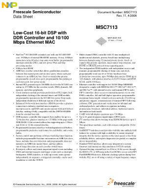 MSC7113 数据手册首页