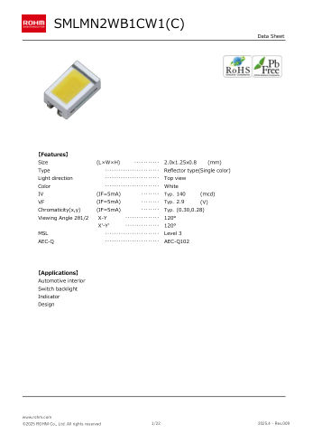 SMLMN2WB1CW 数据手册首页
